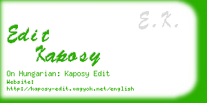 edit kaposy business card